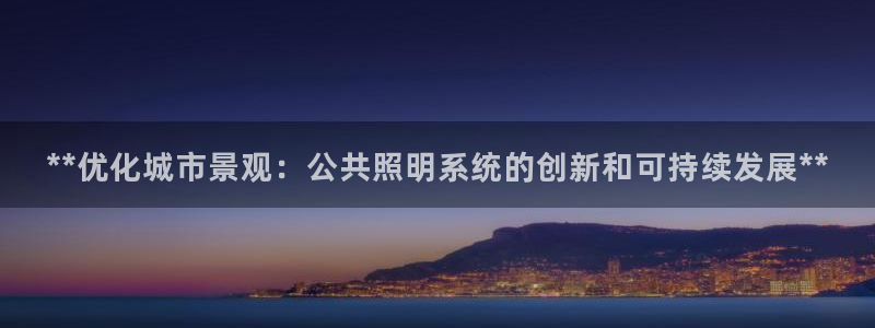 **优化城市景观：公共照明系统的创新和可持续发展**