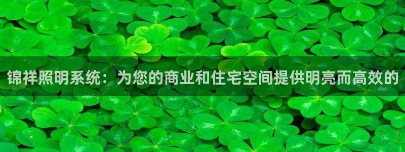 锦祥照明系统：为您的商业和住宅空间提供明亮而高效的