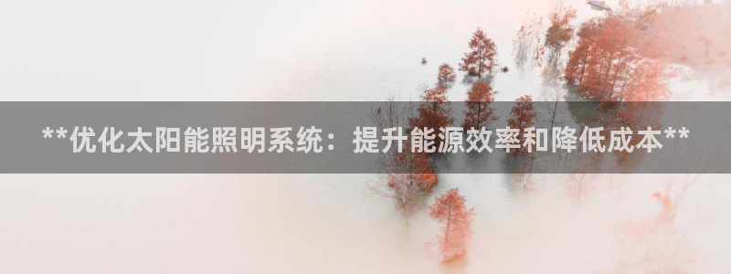 **优化太阳能照明系统：提升能源效率和降低成本**